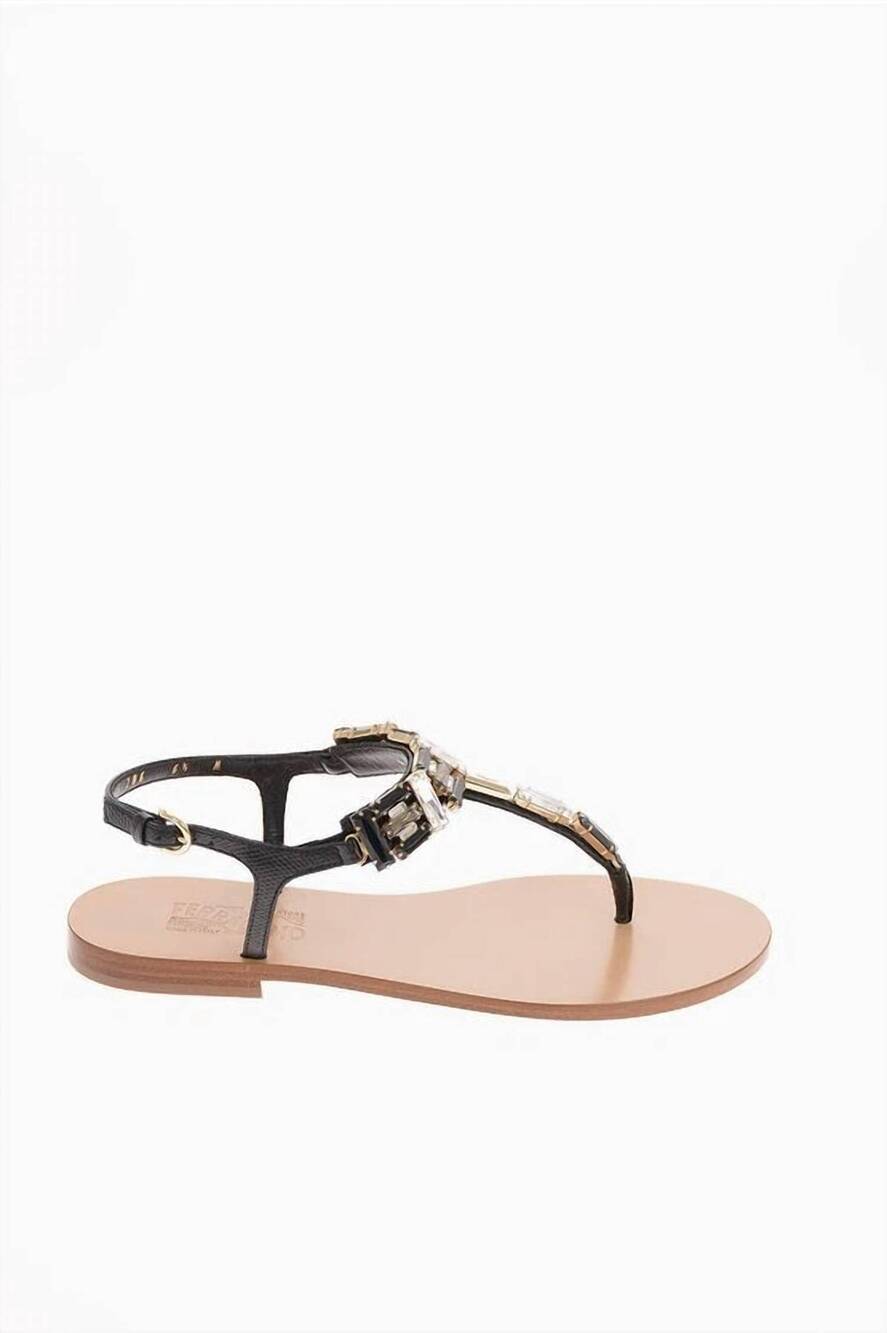NEW SALVATORE FERRAGAMO women's gelsino thong sandal in nero